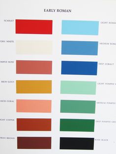 the color chart for early roman