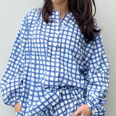 Shirt #6 100% soft washed cotton relaxed fit balloon sleeve hand block printed button down shirt with pleating detail mix & match with drawstring pant #2 Relaxed Fit Plaid Blouse For Daywear, Relaxed Fit Cotton Gingham Tops, Relaxed Fit Gingham Cotton Top, I Feel Pretty, Dress Pant, Pant Shirt, Drawstring Pants, Mix Match, Block Print