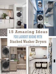 laundry rooms with stacked washers and dryers are featured in this post - it - yourself photo collage