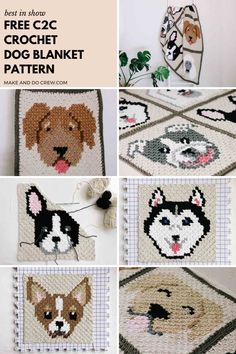 the crochet dog blanket pattern is shown