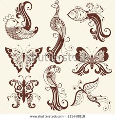 an image of decorative butterflies and birds