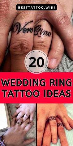 wedding ring tattoo ideas for couples that are easy to do with the bride and groom