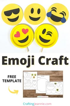 the emoji craft is an easy and fun activity for kids to do with paper plates