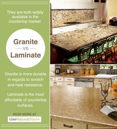 granite vs laminate is more desirable than laminate