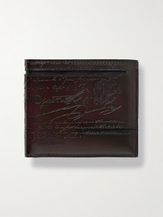 Berluti's 'Makore Neo Taglio' wallet is crafted from smooth Venezia leather that will develop its own unique patina over time. It's engraved with the signature 'Scritto' motif and has eight slots for your most-used cards. Luxury Leather Embossed Wallets, Luxury Embossed Leather Wallet, Classic Embossed Wallets For Formal Occasions, Formal Bifold Wallet With Engraved Logo, Formal Bifold Wallet With Embossed Details, Elegant Leather Wallets With Engraved Logo, Leather Bifold Wallet With Engraved Logo, Leather Billfold, Wallet For Men