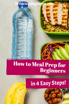 the meal prep for beginners in 4 easy steps is ready to be packed and eaten