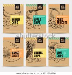 a set of brochures with different types of food