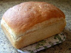 a loaf of bread sitting on top of a counter