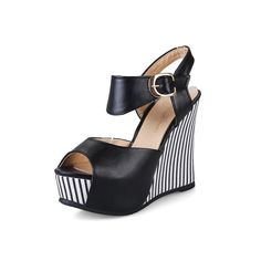 Heel Height: 11cmPlatform Height: 4 cmStyle: Fashion,KoreanOccasion: Casual,Party/Club,Office/Career,DressSeason: Spring,Summer,Fall/Autumn,WinterPackage Contents: 1 x Shoes (Pair)Size Guide:34 = foot length 21.5-22cm (Foot width=8-8.5cm)35 = foot length 22-22.5cm (Foot width=8.5cm)36 = foot length 22.5-23cm (Foot width=8.5-9cm)37 = foot length 23-23.5cm (Foot width=9cm)38 = foot length 23.5-24cm (Foot width=9-9.5cm)39 = foot length 24-24.5cm (Foot width=9.5-10cm)40 = foot length 24.5-25cm (Foot Summer High Heel Wedge Sandals With Buckle, Chic Party Slingback Sandals With Wedge Heel, Chic Slingback Wedge Heel Sandals For Party, Summer Wedge Sandals With 4-inch Heel And Round Toe, Spring Wedge Sandals With 4-inch Heel And Open Toe, Spring Wedge Heels With Buckle Closure, Chic Wedge Sandals With Buckle Closure And Round Toe, Summer Slingback Sandals With 4-inch Heel And Round Toe, Spring Party Wedge Heel Slingback Sandals