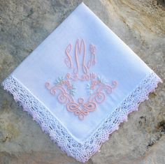 Just added Pink-Tipped Crochet Edge Handkerchiefs ~ perfect for a flowergirl, bridesmaid, even a Baptism handkerchief! Handkerchief Wedding, Jenny Rose, Wedding Doves, Baby Afghan Crochet Patterns, Wedding Mother Of The Bride, Princess Party Decorations, Crochet Edge, Vintage Hankies, Baby Afghan