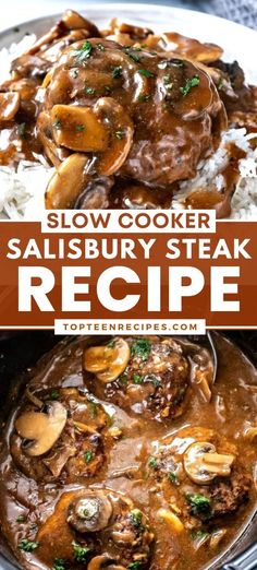 slow cooker salisbury steak recipe with mushrooms and gravy