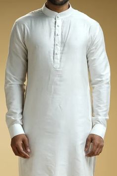 Shop for Kommal Sood Off White Cotton Silk Full Sleeve Solid Kurta And Trouser Set for Men Online at Aza Fashions Classic White Kurta For Festive Occasions, White Semi-formal Sets With Long Sleeve, Semi-formal White Long Sleeve Sets, White Semi-formal Long Sleeve Sets, White Long Sleeve Semi-formal Sets, White Fitted Kurta With Stand Collar, White Kurta For Eid Semi-formal, White Kurta For Semi-formal Festive Occasions, White Semi-formal Kurta For Festive Occasions