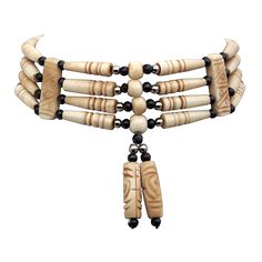 PRICES MAY VARY. Tribal Style Necklace - Add a tribal and sophisticated touch to your native American Indian inspired jewelry collection with this eye-catching buffalo bone hair pipe beads choker necklace. A Class Apart - Accented by 4 rows of black and tan hairpipe beads carved from buffalo bone, this tribal choker necklace will infuse your style with earthy elegance. Natural Product - The beads are made of real buffalo bones and are a natural product, so you may find some variation in color, s Indian Inspired Jewelry, Bone Choker, Beads Choker Necklace, Earthy Elegance, Beads Choker, Indian Inspired, Beaded Choker Necklace, Inspired Jewelry, Indian Style