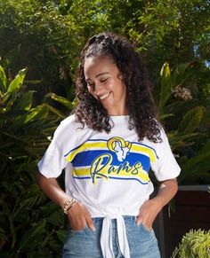 She's glowing. She's in @rams #WEARbyEA 🤩🤩🤩

#rams #nflstyle Striped Gloves, La Shirt, Los Angeles Rams, Sleep Set, Line At, Clothing Line, New Line, Scarf Set