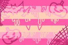 a pink and white striped background with hearts