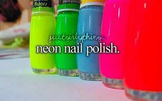 Neon Nail Polish, Nail Polish Bottles, Neon Nails, Teenager Posts, Neon Colors