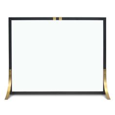 an empty white board with gold trim on it