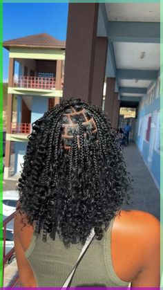 Curly Bob Knotless Braids, Short Boho Bob Knotless Braids, Short Knotless Boho Braids, Braided Boho Bob, Boho Knotless Braids Short, Boho Short Braids, Knotless Box Braids Bob, Bob Boho Knotless Braids, Boho Knotless Braids Bob