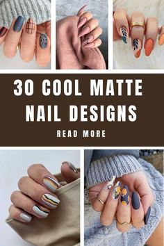 Short Matte Nail Designs, Matte Dip Nails, Matt Nails Design, Matte Spring Nails, Creative Nail Ideas, Plaid Nail Designs, Glitter Nail Designs, Matte Nail Colors, Short Coffin Nails Designs