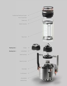 an image of a coffee maker with parts labeled