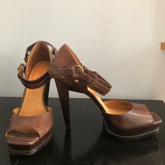 Brown Leather Heels Never Worn,5 Inches Heels Brown Leather Heels, Shoes Color, 5 Inch Heels, Michael Kors Shoes, Leather Heels, Leather Shoes, Shoes Women Heels, Brown Leather, Shoes Heels