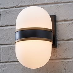 Check out Tri Band Outdoor Sconce - Small from Shades of Light Black And White Business Exterior, Gold Outdoor Light Fixtures, Exterior House Lights Fixtures, Modern Porch Light, Exterior Sconces, Exterior House Lights, Modern Exterior Lighting, Exterior Wall Light Fixtures, Pediatric Office