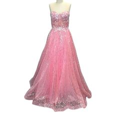 Features: By: Jvn By Jovani Style: Corset Style Strapless Sequin Prom Maxi Gown Neckline: Strapless Closure: Zipper 08417 Year Round Jvn08417 Size: Womens 6 Condition: New With Tags Gown Neckline, Style Corset, Gown Pink, Jovani Dresses, Maxi Gown, Prom Night, Maxi Gowns, Corset Style, Prom Gown