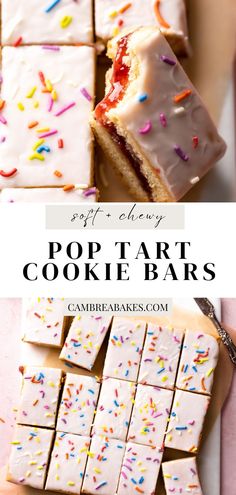 pop tart cookie bars filled with strawberry jam. Strawberry Pop Tarts, Chewy Sugar Cookie, Strawberry Pop, Strawberry Pop Tart, Baking Sweets, Eat Dessert First