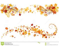 an autumn background with leaves and swirls stock photo - image 349784