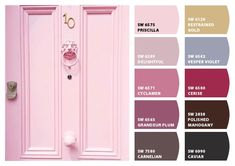 the door is painted pink and has several different color options to match it's exterior