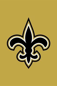 the new orleans saints logo is shown in black and gold