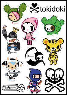 an image of various cartoon characters on a white background with black border around the edges