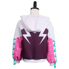 the hoodie is designed to look like an anime character with lightning bolt on it