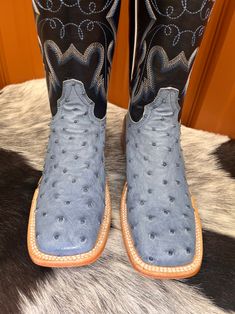 R. Watson Men's Serpentine Bruciato Full Quill Ostrich Square Toe Western Boots RW4518-1 | Painted Cowgirl Western Store Square Toe Cowgirl Boots, Cowgirl Boots Square Toed, Western Embroidery, Square Toe Western Boots, Handcrafted Boots, Western Store, Cowgirl Boot, Denim Boots, Cowgirl Western