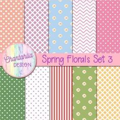 spring florals digital paper set 3