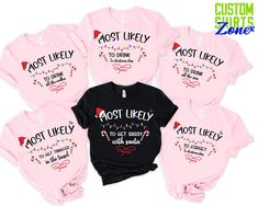 Most Likely To Shirts, Family Matching Christmas 2025 Shirt, Funny Christmas Party Gift, Custom Christmas Group Shirt,Family Holiday Pajamas 🎁 Enjoy your shopping ! Need custom made shirts? Don't hesitate to message us! Thanks for your support! CustomShirtsZone_ Family ✨There are all sizes in the dropdown menu. These designs are for both kids and adults. Please make sure you purchased the correct size. ----- How To Order ----- 1-) Please, check and review all the photos. 2-) Choose your t-shirt Most Likely To Shirts, Family Holiday Pajamas, Christmas 2025, Family Matching Christmas, Christmas Party Gift, Custom Made Shirts, Group Shirts, Holiday Pajamas, Christmas 2024