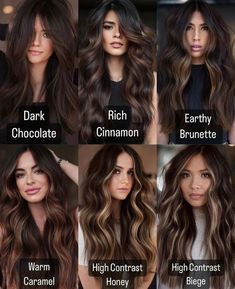 Balayage Hair Color For Black Hair, Brunette Hair Tones, Fall Hair Tones, Dark Brunette Hair With Caramel Highlights, Edgy Brown Hair Color, Boho Haircolor, Latina Balayage, Latina Balayage Hair, Fall Hair Trends 2024 Brunette