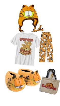 Outfit Garfield cool outfit swag shoes shirt bag pants Garfield Outfit, Hello Kitty Garfield, Elmo Videos, Garfield Costume, Animated Cat, Silly Clothes