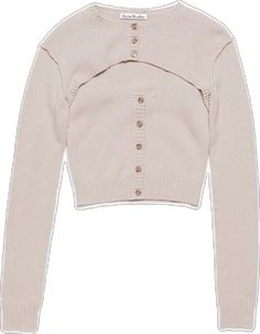 Chic Beige Cropped Cardigan, Chic Cropped Beige Cardigan, Fitted Long Sleeve Cashmere Cropped Sweater, Fitted Cashmere Top With Buttons, Classic Fitted Cropped Sweater, Fitted Cropped Sweater - Classic Style, Fitted Cashmere Tops With Button Closure, Cardigan Set, Studio Logo