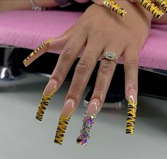 Fye Nails, Long Acrylic Nail Designs, Hard Nails, Colorful Nail, Drip Nails, Colored Acrylic Nails, Dope Nail Designs, Her Nails, French Acrylic Nails