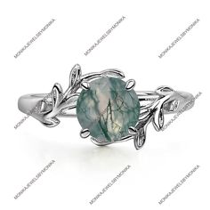 Moss Agate Ring Engagement Ring Leaf Ring Vintage & Delicate Ring Round Shaped 925 Sterling Silver Engagement Branch Ring Stackable Ring. Offer Black Friday Christmas Halloween The stunning stone is the Natural Moss Agate It is important to remind you that the natural gemstone can vary in color, shape or size. Product Description : - Item :- Ring Gemstone :- Natural Moss agate Stone Color :- Green Stone Shape :- Round Stone Category :- Cut Stone Polish :- High Metal :- 925 Sterling Silver Purity :- 925 Parts Per 1000 Plated :- Silver Silver Polish :- High SKU :- MJM158 !! About Moss Agate !! Some ancient cultures viewed moss agate as a healing stone. During the late 18th century, moss agate was widely regarded as a good luck stone in Britain. Due to the inclusions resembling moss or ferns, Adjustable Moss Agate Gemstone Jewelry, Adjustable Agate Open Ring Jewelry, Adjustable Agate Open Ring, Elegant Silver Stackable Rings With Natural Stones, Elegant Agate Open Ring, Elegant Oval Moss Agate Rings, Elegant Moss Agate Ring With Natural Stones, Moss Agate Round Promise Ring, Elegant Stackable Rings With Natural Stones