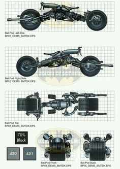 an image of some type of vehicle with wheels and suspensions on the front, side and