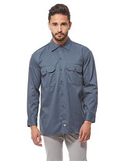 PRICES MAY VARY. CLASSIC WORKWEAR: This relaxed fit button-front work shirt features long sleeves, twin button-flap chest pockets & matching melamine buttons. It's made of a sturdy, machine washable cotton/poly blend of easy care stain release wrinkle-resistant fabric. TIMELESS STYLE: The hardest working long sleeve work shirt available features a generous cut through the shoulders and chest to give you plenty of room for movement. Its color selections match the Classic Dickies 874 work pant, fo Utility Long Sleeve Shirt With Buttoned Pockets, Professional Collared Shirt With Button Closure, Relaxed Fit Dress Shirt With Pockets For Work, Solid Color Dress Shirt With Pockets For Work, Solid Dress Shirt With Pockets For Work, Solid Long Sleeve Dress Shirt With Pockets, Utility Work Shirt With Snap Buttons, Professional Long Sleeve Shirt With Button Closure, Utility Workwear Shirt With Snap Buttons