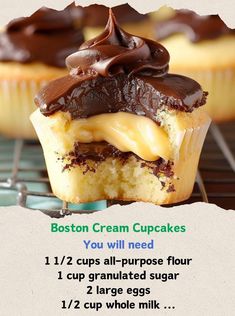 Alexander’s Recipes, Cupcakes Business, Boston Cream Cupcakes, Holiday Deserts, Cupcakes Filled, Mini Chef, Kimberly Ann, Cream Cupcakes, Boston Cream Pie