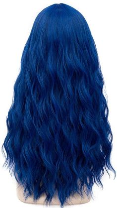 Royal Blue Hair, Curly Women, Light Blue Hair, Dark Blue Hair, Hair Color Underneath, Creative Hair Color, Wigs Long, Women Cosplay