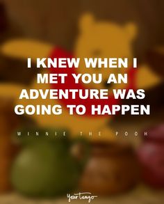 a quote from winnie the pooh that says i knew when i met you an adventure was going to happen