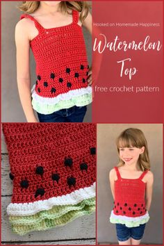 watermelon top crochet pattern is shown