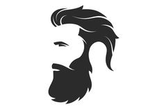 Silhouette of a bearded man, hipster style. Barber shop emblem. by rikkyal on @creativemarket Beard Silhouette, Beard Logo Design, Animal Pictures For Kids, Beard Logo, Person Illustration, Hipster Drawings, Rockabilly Art, Beard Art, Men's Hipster Style