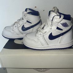 These Are A Brand New Pair Of Jordan’s For Baby Girl Size 5c Never Worn Before White Scratch-resistant Sneakers For Playtime, White Non-slip Sneakers For Daycare, Jordan Purple, Baby Sneakers, Kids Jordans, Baby Walker, Future Baby, Baby Fever, Jordan Shoes