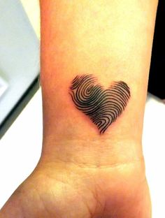 a heart shaped finger print on the wrist